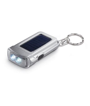 Solar Power Torch Keyring in silver