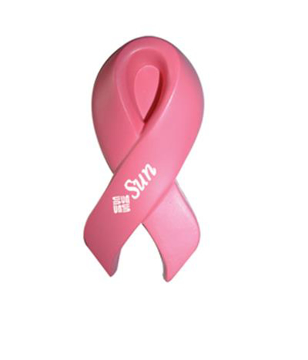 Stress Ribbon in pink with 1 colour print logo