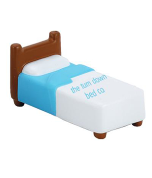 Stress reliever in the shape of a single bed