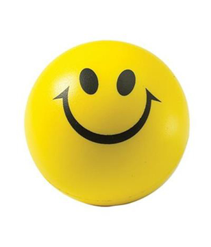 smiley face yellow stress toy