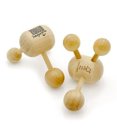 wooden tripod massagers with corporate branding