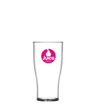 tulip half pint reusable plastic with corporate branding