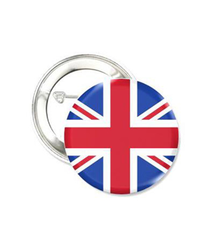 union jack designed pin badge