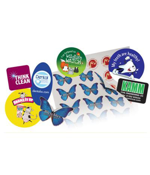 Show details for Vinyl Stickers vinyl stickers in a variety of different shapes with a full colour design