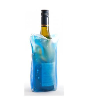 Wine Sleeve Vest in blue on bottle