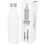 White 750ml metal insulated bottle with gift box.