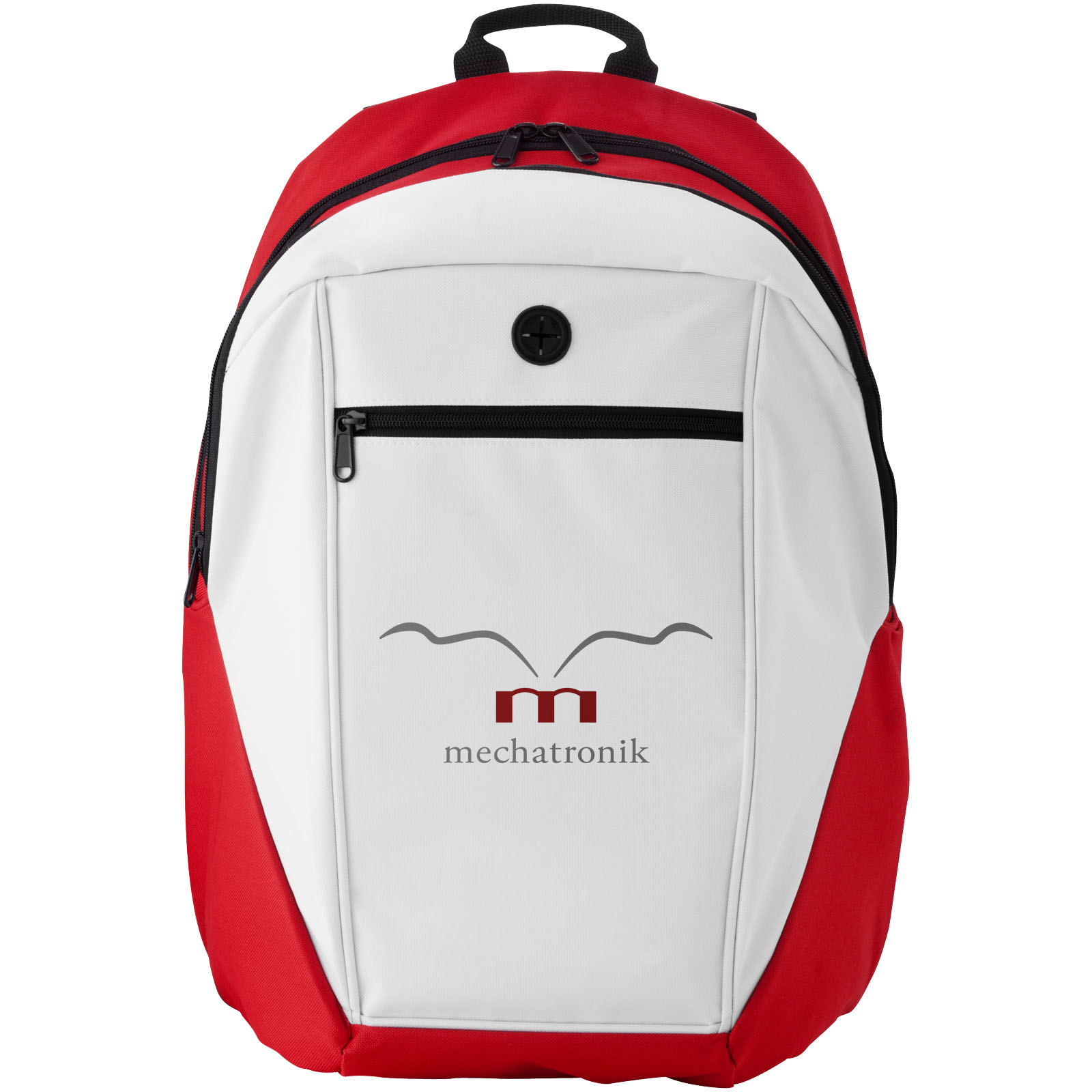 backpack red white