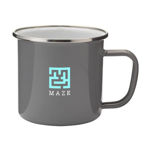 Enamelled mug grey