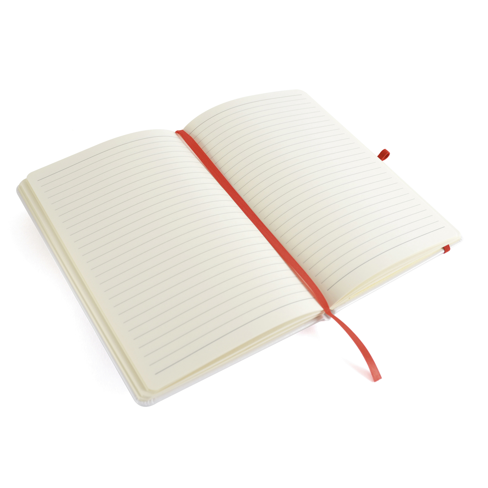 A5 white notebook red open 2