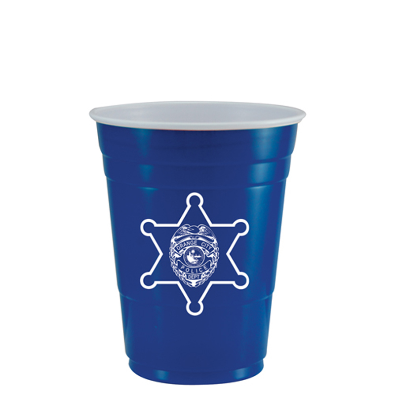 blue american style party cups