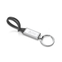 black belt clip keyring with an engraving to the front