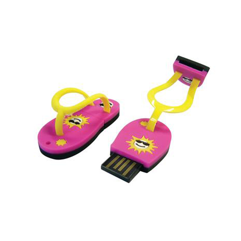 Bespoke USB in pink and yellow flip flop shape