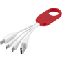 Troup 4-in-1 Type-C Cable in red and white with 4 connectors
