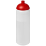 Transparent sports bottle with red lid
