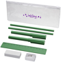 8 piece pencil case in green
