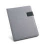 Grey A4 imitation leather notepad organiser with magnetic lock