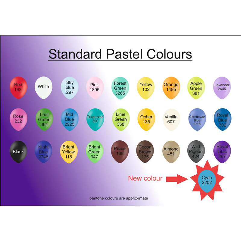 pastel latex balloon colour chart