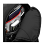 Felton 16" Laptop Backpack in black showing inside pockets