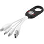Troup 4-in-1 Type-C Cable in black and white with 4 connectors and 3 colour print