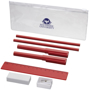 8 piece pencil case in red