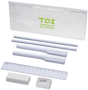 8 piece pencil case in white