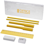 8 piece pencil case in yellow