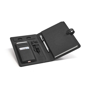 Open A5 imitation leather notepad folder with built in portable charger, notebook and pockets