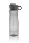 Large reusable water bottle in grey with white cap detail on the lid