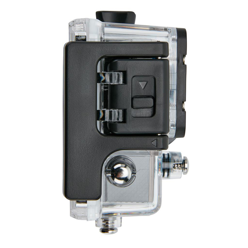 Action camera showing attachment fixing