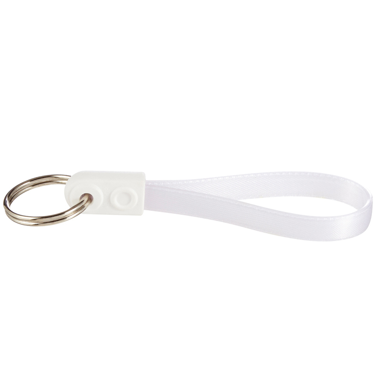 a white ad loop keyring with no branding