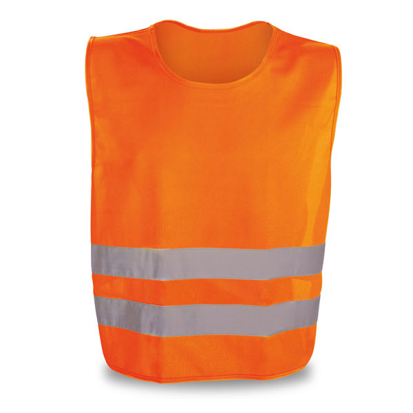 fluorescent orange reflective vest