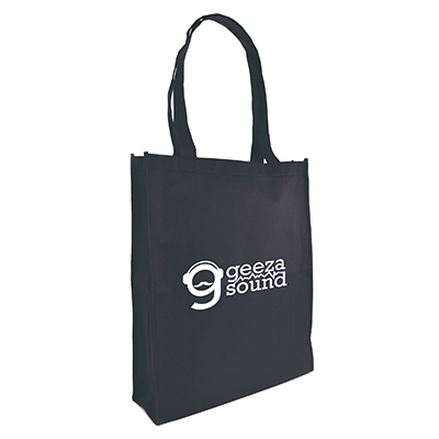 Large shopper bag in black with side gusset