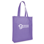 Promotional shopper in purple, printed with a logo