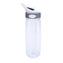 Aqua Water Bottle with grey and white lid and transparent clear body