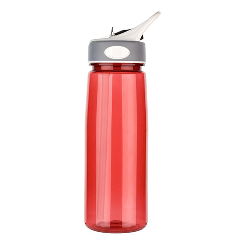 Aqua Water Bottle with grey and white lid and transparent red body