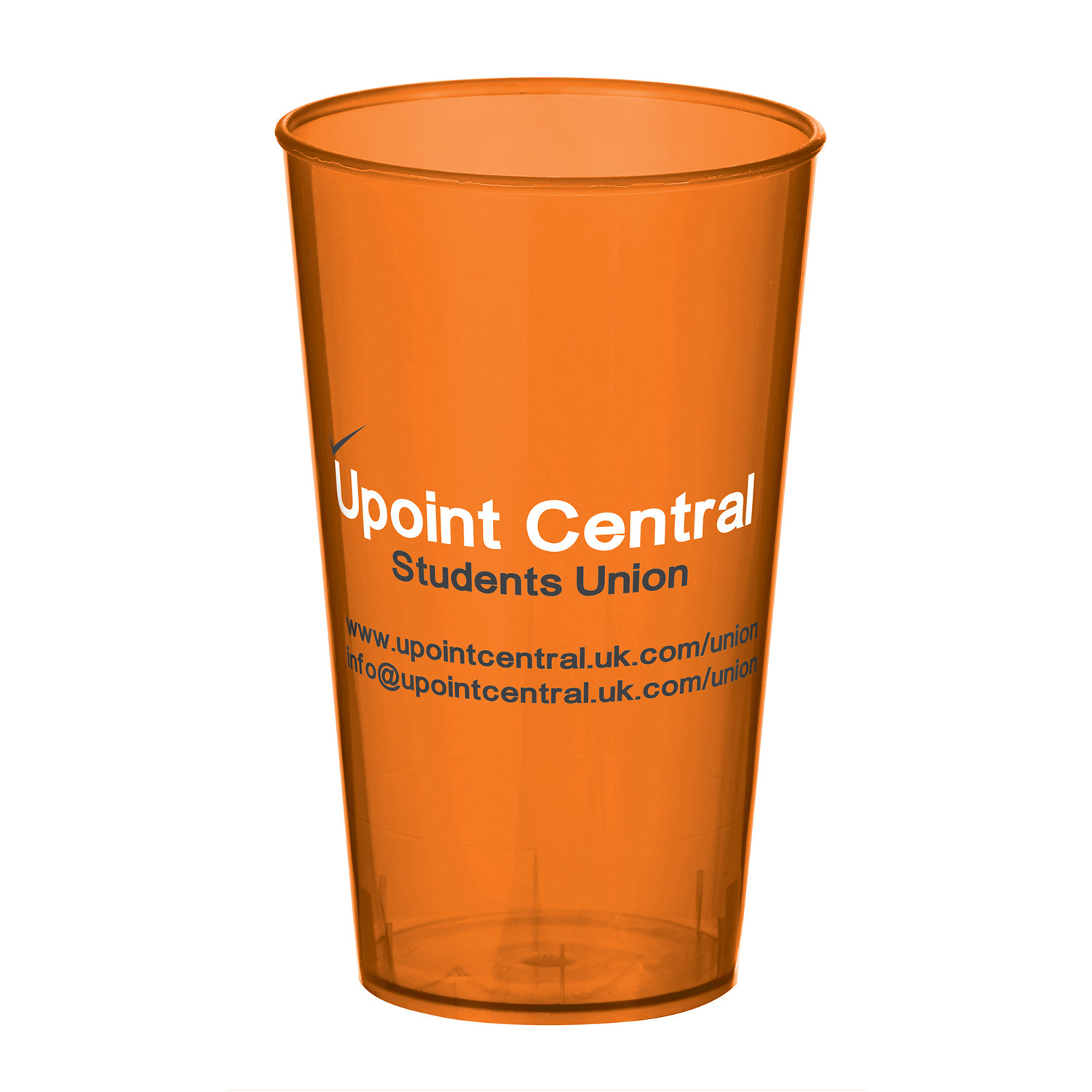 Arena Cup in orange with 2 colour print logo