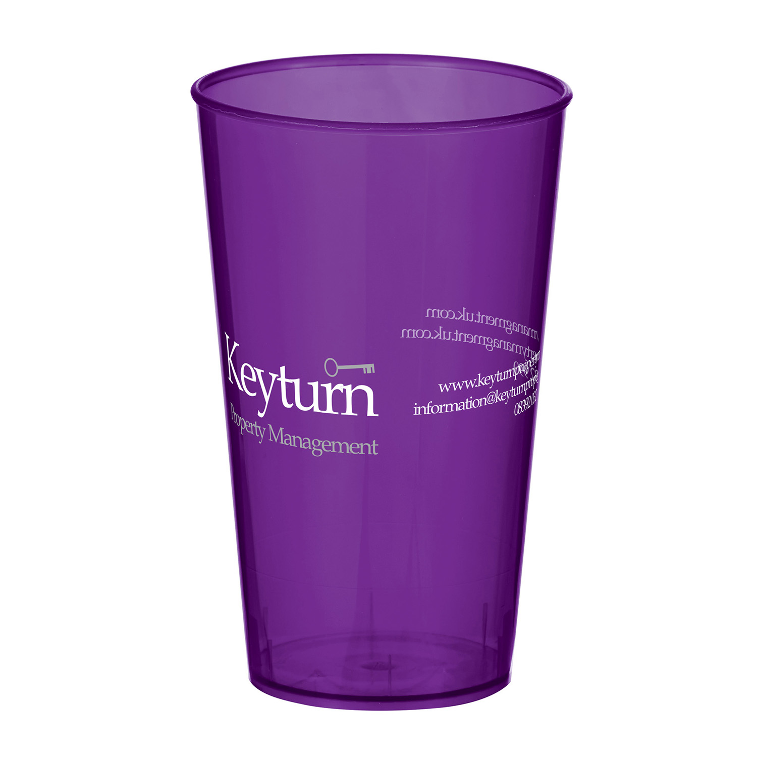Arena Cup in purple with 1 colour print logo