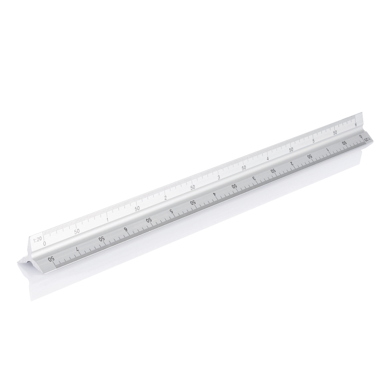 Metal ruler with 5 different scales