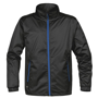 Axis Softshell Jacket in black with blue full zip and 2 zipped pockets