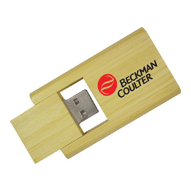 Bamboo Twist Drive with memory stick showing and 2 colour print logo