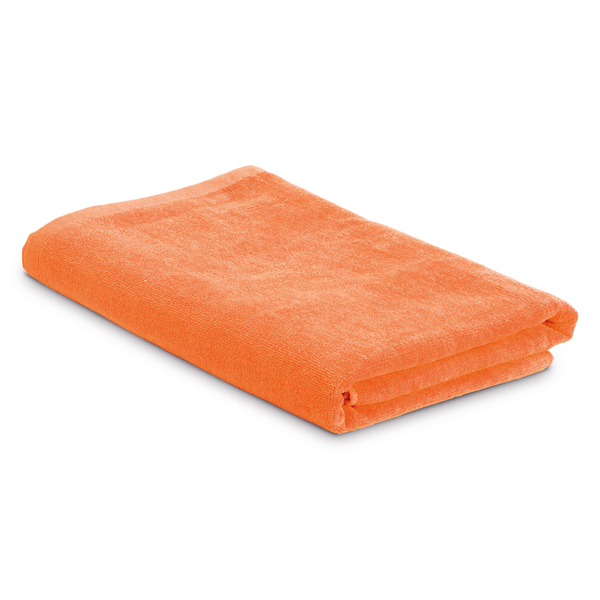Beach towel in a bag in orange