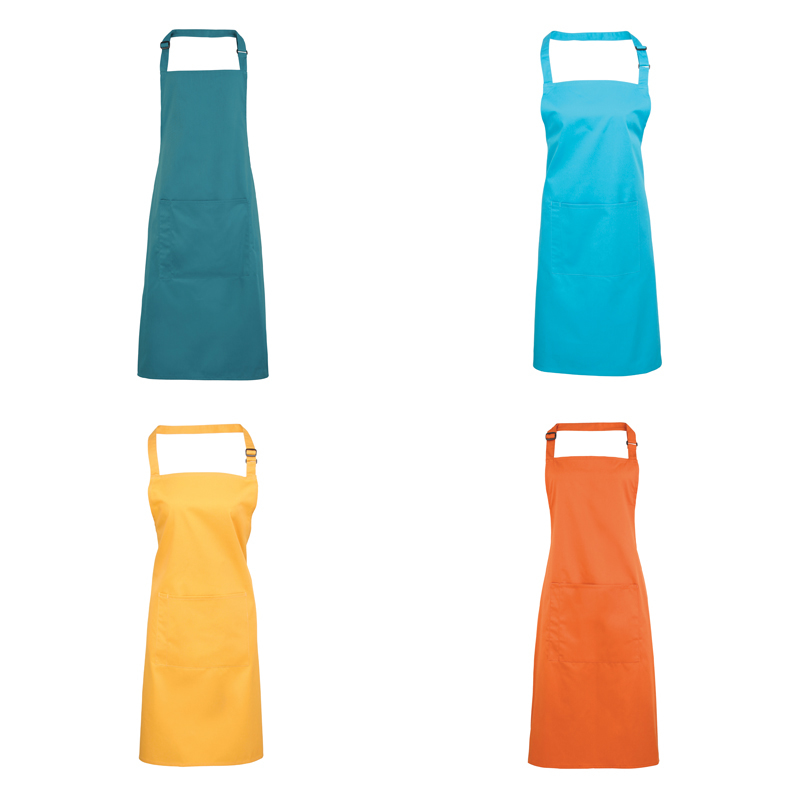 Bib Apron with Pocket with pocket and combined pen slot and ties