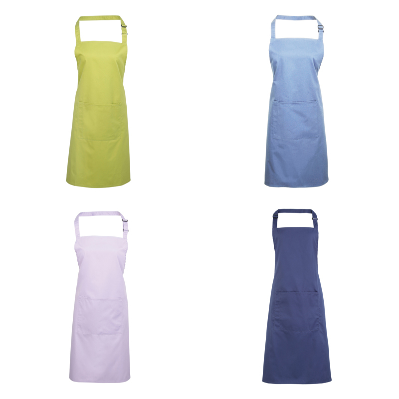 Bib Apron with Pocket with pocket and combined pen slot and ties