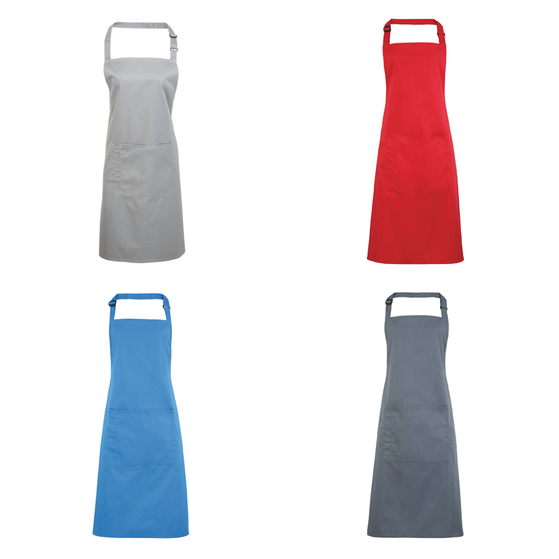 Bib Apron with Pocket with pocket and combined pen slot and ties