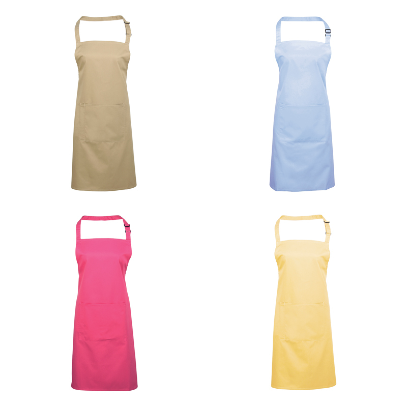 Bib Apron with Pocket with pocket and combined pen slot and ties