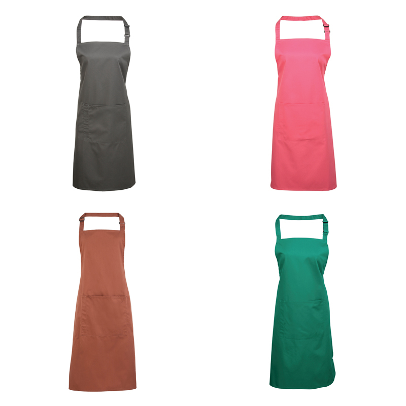 Bib Apron with Pocket with pocket and combined pen slot and ties