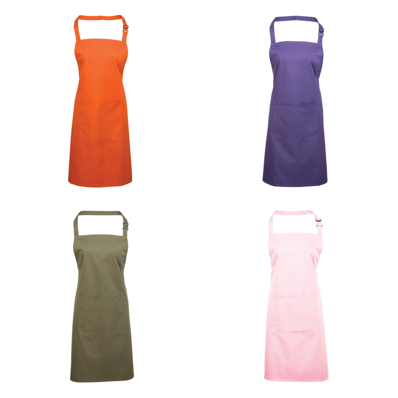Bib Apron with Pocket with pocket and combined pen slot and ties