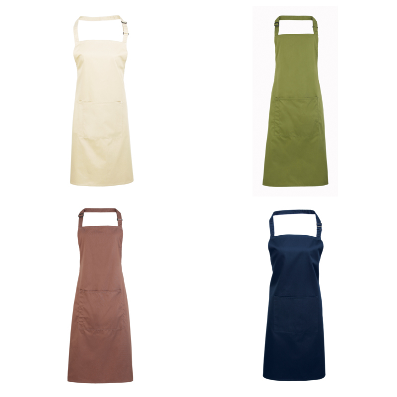 Bib Apron with Pocket with pocket and combined pen slot and ties