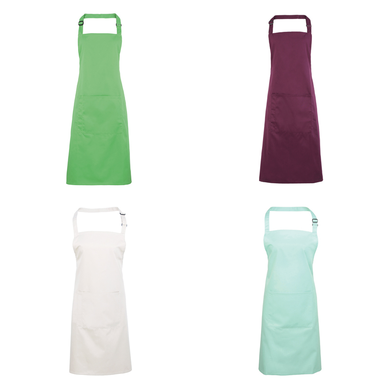 Bib Apron with Pocket with pocket and combined pen slot and ties