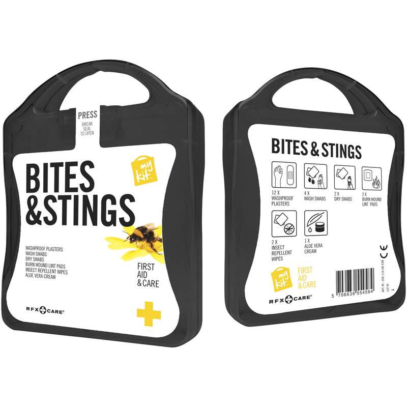 Bites And Stings First Aid Kit in black